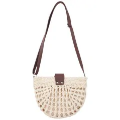 Torebka plażowa słomiana pojemna słomkowa BEIGE