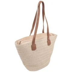 Torebka plażowa słomiana pojemna słomkowa BEIGE