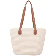 Torebka plażowa słomiana pojemna słomkowa BEIGE