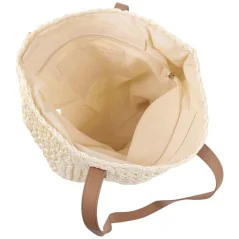 Torebka plażowa słomiana pojemna słomkowa BEIGE