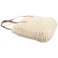 Torebka plażowa słomiana pojemna słomkowa BEIGE