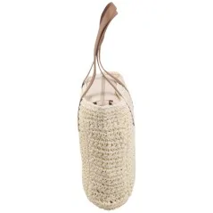 Torebka plażowa słomiana pojemna słomkowa BEIGE