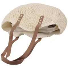 Torebka plażowa słomiana pojemna słomkowa BEIGE