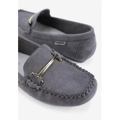 Mokasyny buty damskie ciemno szare 2 Sylvestre