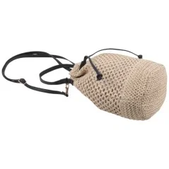 Torebka plażowa słomiana pojemna słomkowa BEIGE