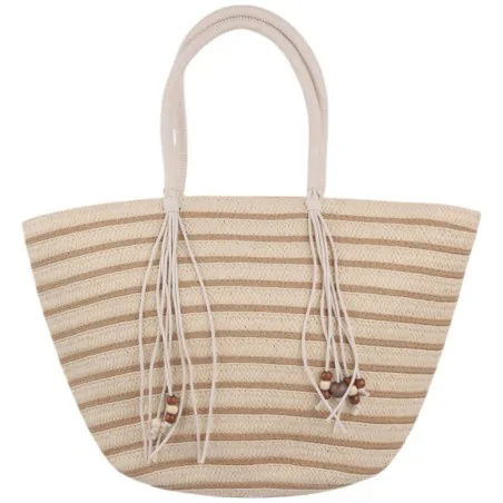 Torebka plażowa słomiana pojemna słomkowa BEIGE