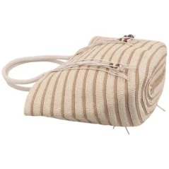 Torebka plażowa słomiana pojemna słomkowa BEIGE