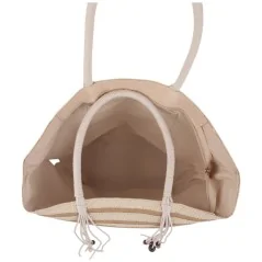 Torebka plażowa słomiana pojemna słomkowa BEIGE
