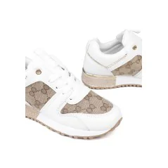 buty damskie sportowe sneakersy biało złote 2 Kolya