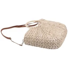 Torebka plażowa słomiana pojemna słomkowa BEIGE