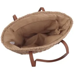 Torebka plażowa słomiana pojemna słomkowa KHAKI