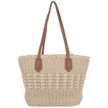 Torebka plażowa słomiana pojemna słomkowa BEIGE