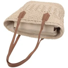 Torebka plażowa słomiana pojemna słomkowa BEIGE