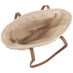 Torebka plażowa słomiana pojemna słomkowa BEIGE