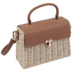 Torebka plażowa słomiana pojemna słomkowa BEIGE