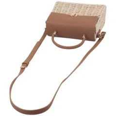 Torebka plażowa słomiana pojemna słomkowa BEIGE