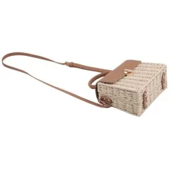 Torebka plażowa słomiana pojemna słomkowa BEIGE