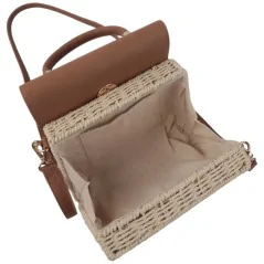 Torebka plażowa słomiana pojemna słomkowa BEIGE