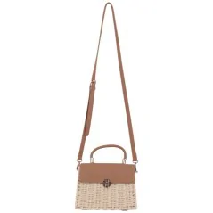 Torebka plażowa słomiana pojemna słomkowa BEIGE