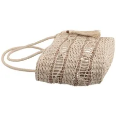 Torebka plażowa słomiana pojemna słomkowa BEIGE