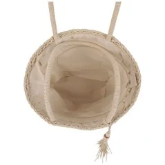 Torebka plażowa słomiana pojemna słomkowa BEIGE