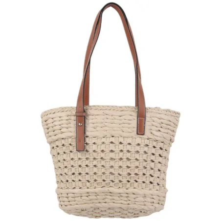 Torebka plażowa słomiana pojemna słomkowa BEIGE