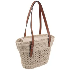 Torebka plażowa słomiana pojemna słomkowa BEIGE
