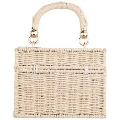 Torebka plażowa słomiana pojemna słomkowa BEIGE