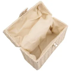 Torebka plażowa słomiana pojemna słomkowa BEIGE