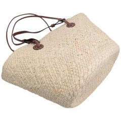 Torebka plażowa słomiana pojemna słomkowa BEIGE