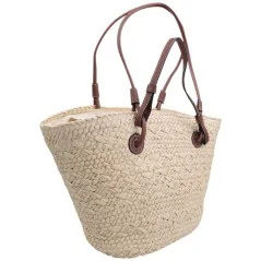 Torebka plażowa słomiana pojemna słomkowa BEIGE