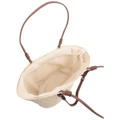 Torebka plażowa słomiana pojemna słomkowa BEIGE