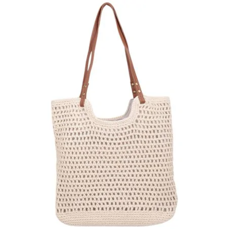 Torebka plażowa słomiana pojemna słomkowa BEIGE