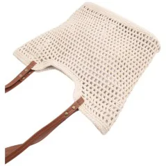 Torebka plażowa słomiana pojemna słomkowa BEIGE
