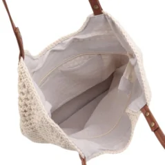 Torebka plażowa słomiana pojemna słomkowa BEIGE