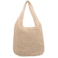 Torebka plażowa słomiana pojemna słomkowa BEIGE
