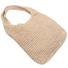 Torebka plażowa słomiana pojemna słomkowa BEIGE