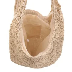 Torebka plażowa słomiana pojemna słomkowa BEIGE