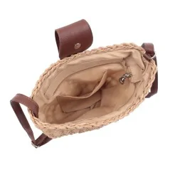 Torebka plażowa słomiana pojemna słomkowa BROWN