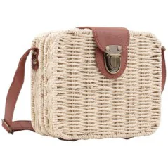 Torebka plażowa słomiana pojemna słomkowa BEIGE