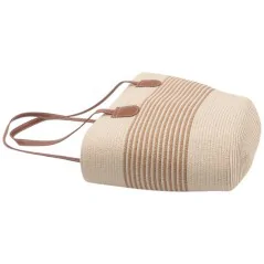 Torebka plażowa słomiana pojemna słomkowa BEIGE