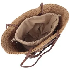 Torebka plażowa słomiana pojemna słomkowa KHAKI