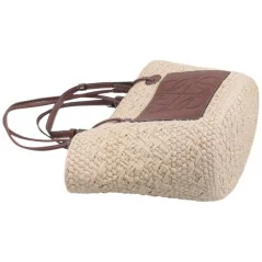 Torebka plażowa słomiana pojemna słomkowa BEIGE