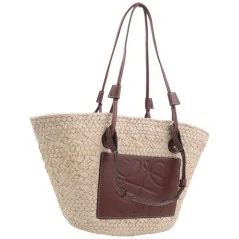 Torebka plażowa słomiana pojemna słomkowa BEIGE