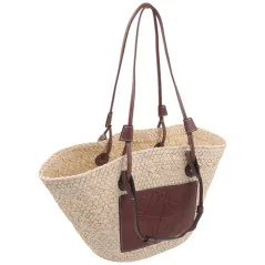 Torebka plażowa słomiana pojemna słomkowa BEIGE