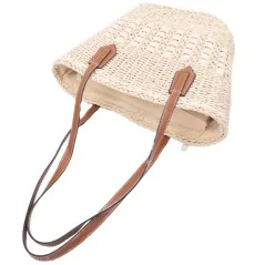 Torebka plażowa słomiana pojemna słomkowa BEIGE
