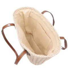 Torebka plażowa słomiana pojemna słomkowa BEIGE
