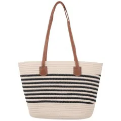 Torebka plażowa słomiana pojemna słomkowa BEIGE