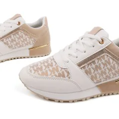 Sneakersy BUTY SPORTOWE DAMSKIE LEKKIE biało beżowe 4 Eurico
