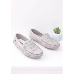 Mokasyny srebrne buty damskie 2 Schuster